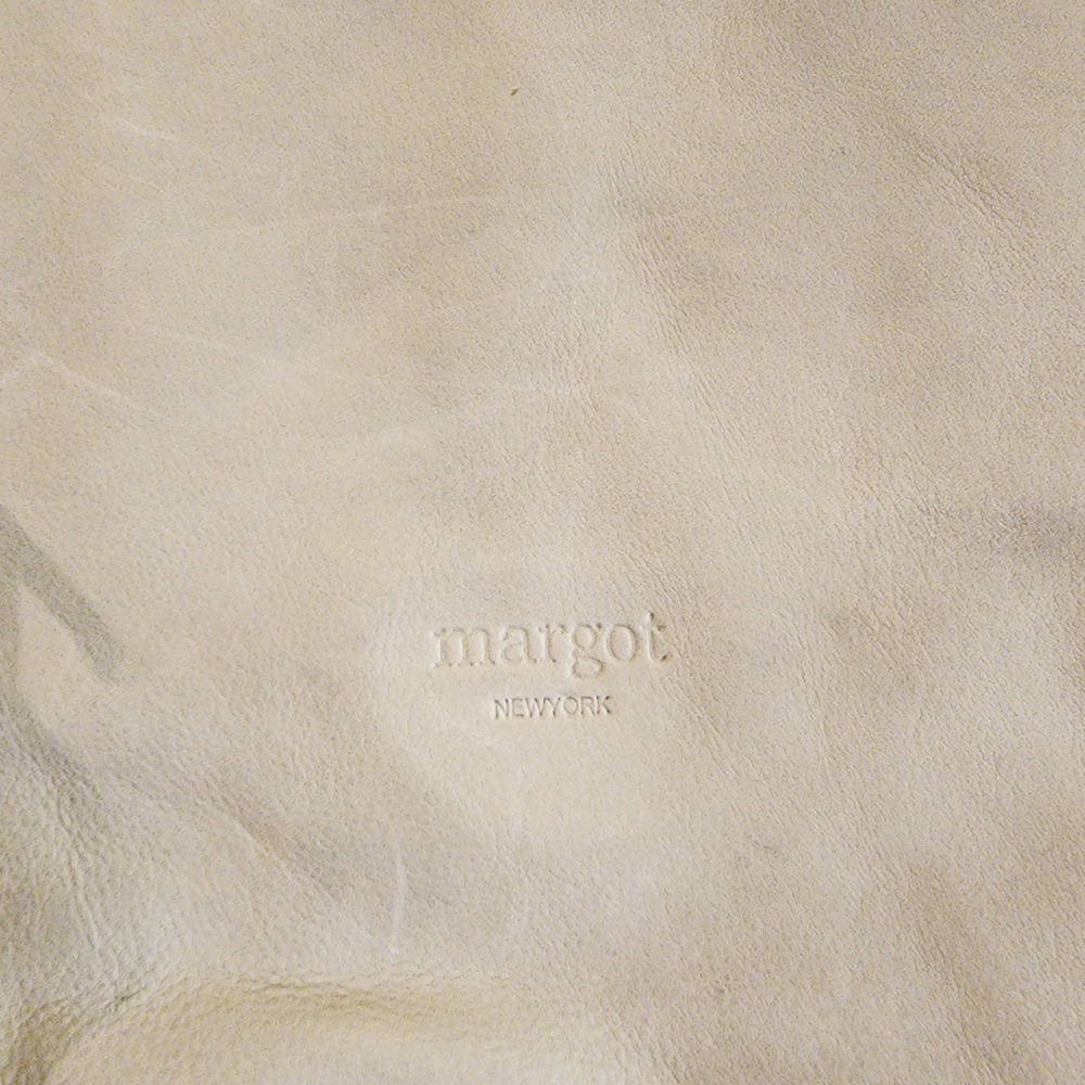 Margot New York Leather Crossbody Bag Cream Adjustable Strap Gold Hardware - Picture 3 of 9